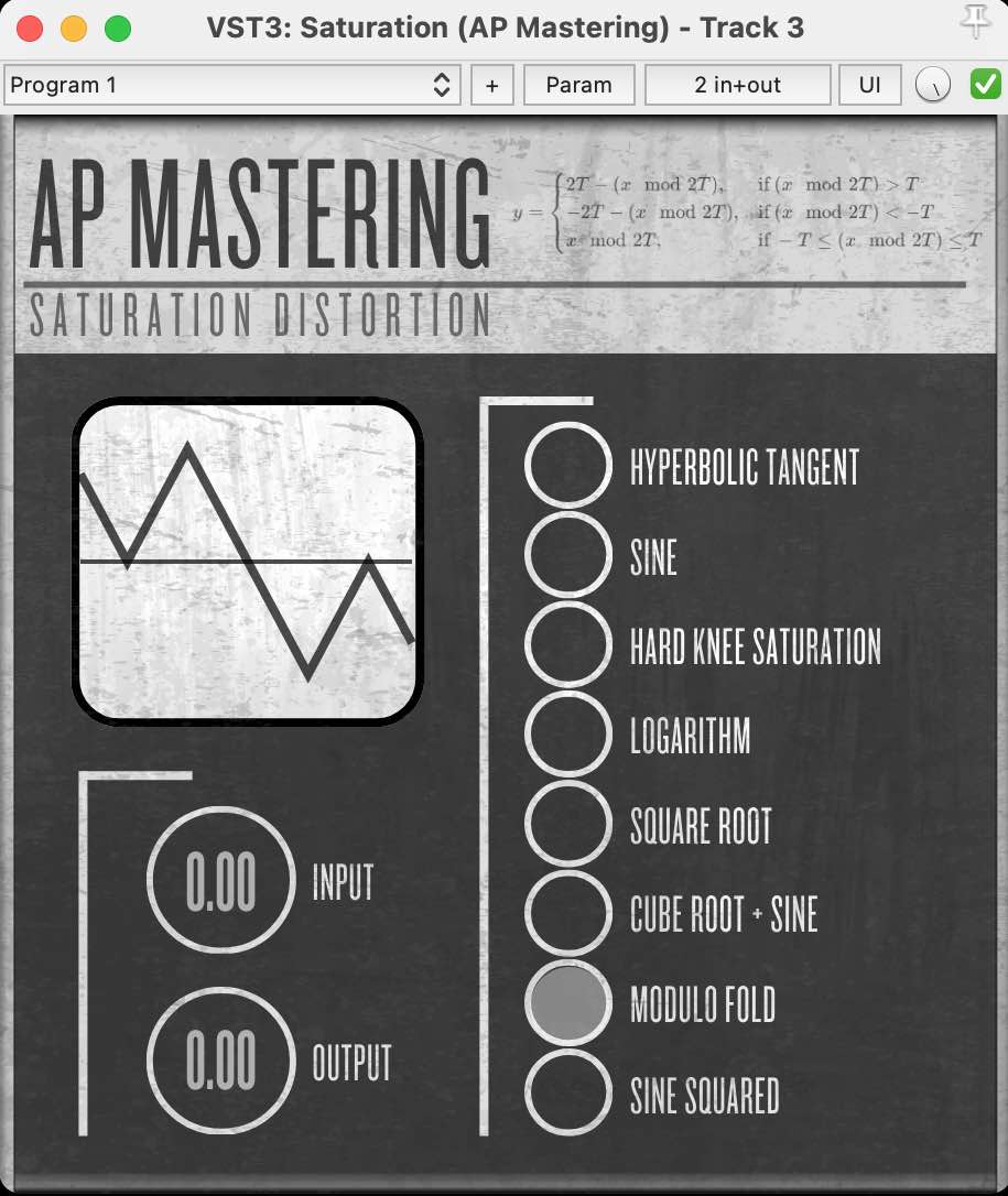 AP Mastering Saturation Plugin